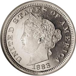 1883 5C Liberty Head Five Cents, Judd-1709,
