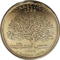 1999-P 25C Connecticut MS67 PCGS