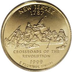 1999-P 25C New Jersey MS66 PCGS