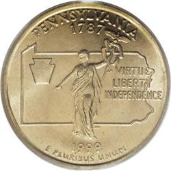 1999-P 25C Pennsylvania MS67 PCGS