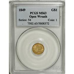1849 G$1 Open Wreath MS63 PCGS