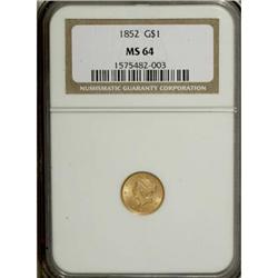 1852 G$1 MS64 NGC