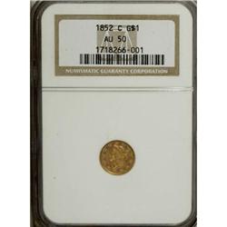 1852-C G$1 AU50 NGC