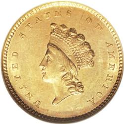 1854 G$1 Type Two MS62 NGC