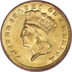 1857-D G$1 AU58 PCGS