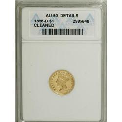 1858-D G$1 AU50 ANACS