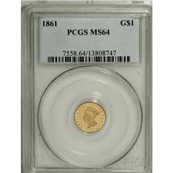 1861 G$1 MS64 PCGS