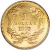 Image 2 : 1870 G$1 MS60 PCGS. The faintly prooflike surfaces rev