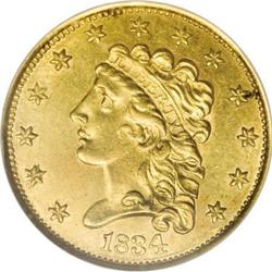 1834 $2 1/2 Classic MS61 NGC