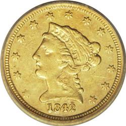 1842-D $2 1/2 AU50 ICG