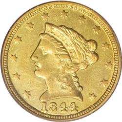 1844-C $2 1/2 AU50 PCGS