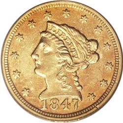 1847-C $2 1/2 AU53 PCGS