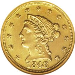 1848-D $2 1/2 AU58 ANACS