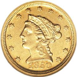 1850-D $2 1/2 AU58 NGC