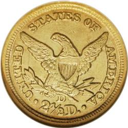 1850-D $2 1/2 AU58 NGC