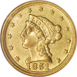 1851-D $2 1/2 AU53 NGC