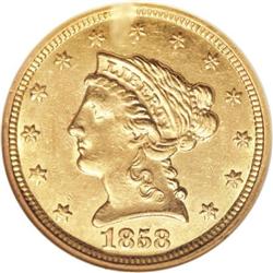 1858-C $2 1/2 AU58 NGC