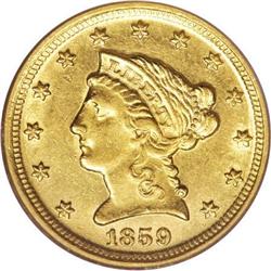 1859-D $2 1/2 AU58 PCGS