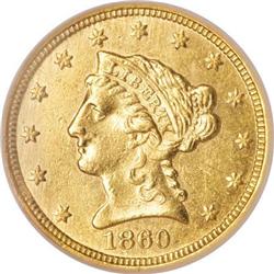 1860-C $2 1/2 AU58 NGC