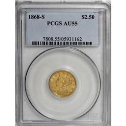 1868-S $2 1/2 AU55 PCGS