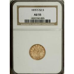 1870-S $2 1/2 AU55 NGC