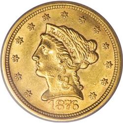 1876-S $2 1/2 MS62 PCGS