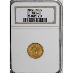 1882 $2 1/2 MS62 NGC