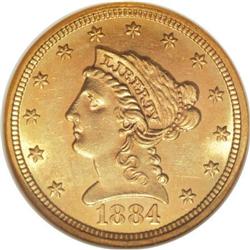 1884 $2 1/2 MS62 NGC