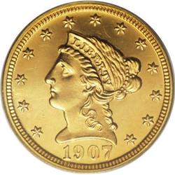 1907 $2 1/2 PR64 PCGS