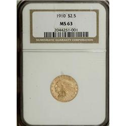 1910 $2 1/2 MS63 NGC
