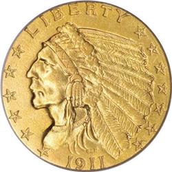 1911-D $2 1/2 AU58 PCGS