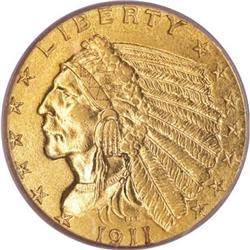 1911-D $2 1/2 AU58 PCGS