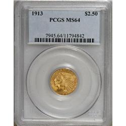 1913 $2 1/2 MS64 PCGS