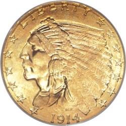 1914-D $2 1/2 MS64 PCGS.