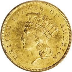 1855 $3 MS62 ANACS