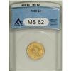 Image 3 : 1855 $3 MS62 ANACS