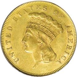 1855 $3 MS62 PCGS