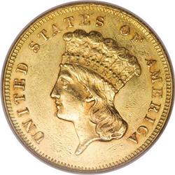 1864 $3 MS61 NGC