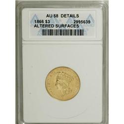 1866 $3 AU58 ANACS