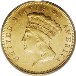 1871 $3 AU58 PCGS