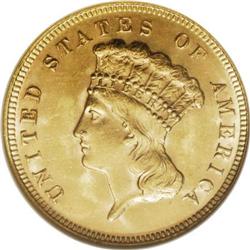 1878 $3 MS62 NGC