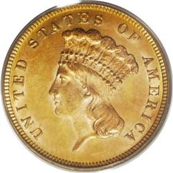 1882 $3 MS62 PCGS