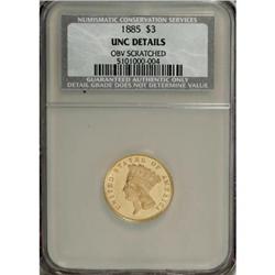 1885 $3 Unc. Details NCS