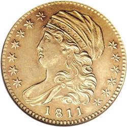 1811 $5 Small 5 AU53 ANACS