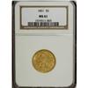 Image 3 : 1851 $5 MS61 NGC