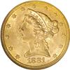 Image 1 : 1881 $5 MS64 NGC