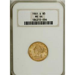 1901-S $5 MS64 NGC