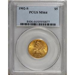 1902-S $5 MS64 PCGS