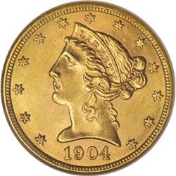 1904-S $5 MS63 NGC