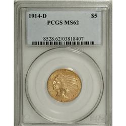 1914-D $5 MS62 PCGS